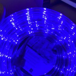 New 50ft Blue Led Flat Rope Light Outdoor Waterproof