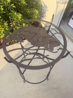 Bass Tall fish table in wrought iron 