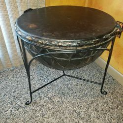 Coffee Table Drum Leather 