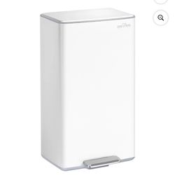 mVm 10.6 Gal Step Trash Can, Stainless Steel Garbage Bin with Odor Filter and Foldable Pedal