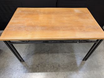 Rectangular Wood Top Table with Black Metal Frame *NOT ATTACHED*