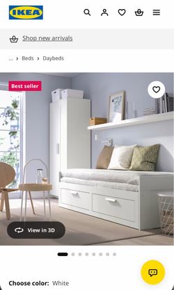 IKEA White Daybed with Storage Drawers