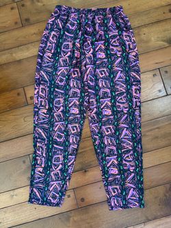 Gecko Hawaii Beach Pants Medium NWT Neon Geometric Gecko Retro 90s Style
