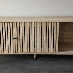 TV Stand With Sliding Doors And Storage 