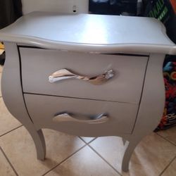2 Grey Night Stands with 2 Drawers 