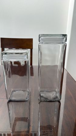 Anchor Hocking Clear Stackable Square Glass Jars