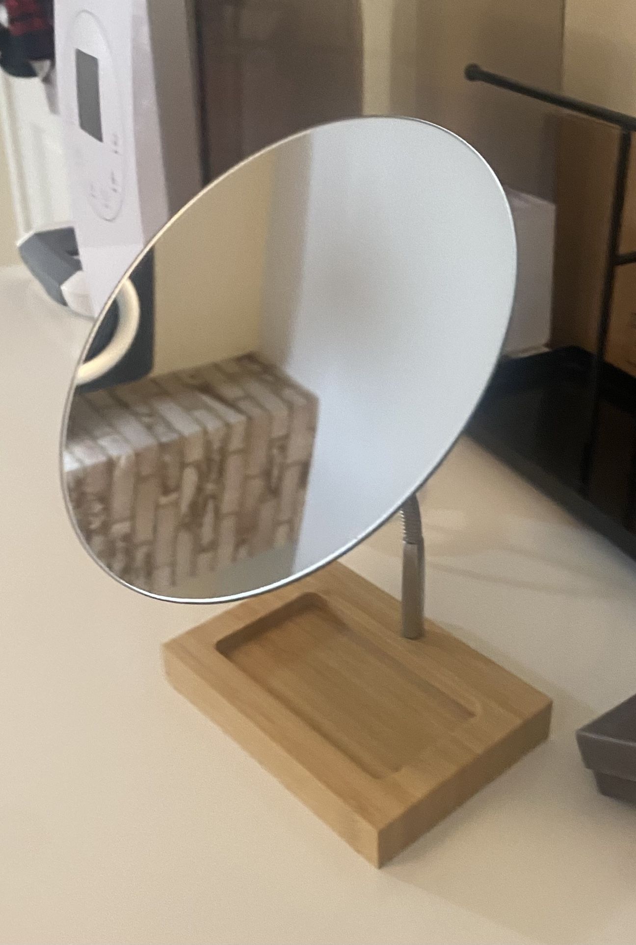 Modern Vanity Mirror w/ Bamboo Base