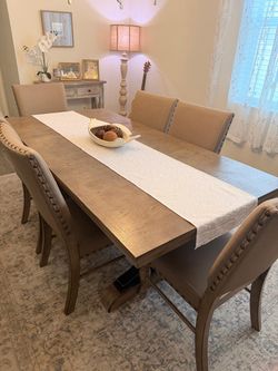 Dining Set - Table, 6 Chairs, Server