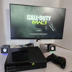 Xbox 360 Slim With 320GB USB SoftMod W/40 Back UP GAMES &24Inch Monitor Dell  Available Today Read Description Pls ⬇️