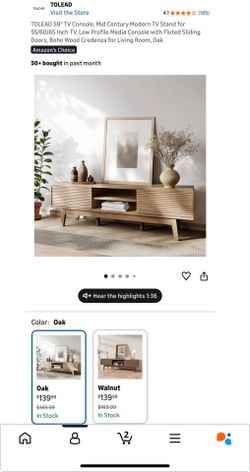 TV Stand / Media Console  - Fluted - Like New