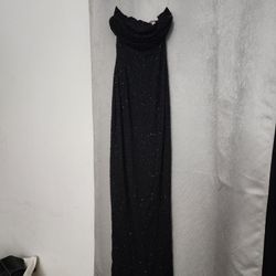 oh polly palermo Embellished Bandeau Cowl Neck Maxi Dress in Black