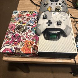 Xbox One, Two Controllers, Chargers, Games