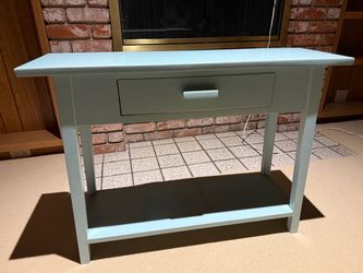 Light Blue Console Table with Drawer