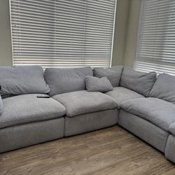 Living Spaces Sectional Reclining Couch