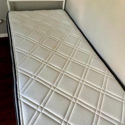 Metal Premium Cot W/ Mattress - Twin Size