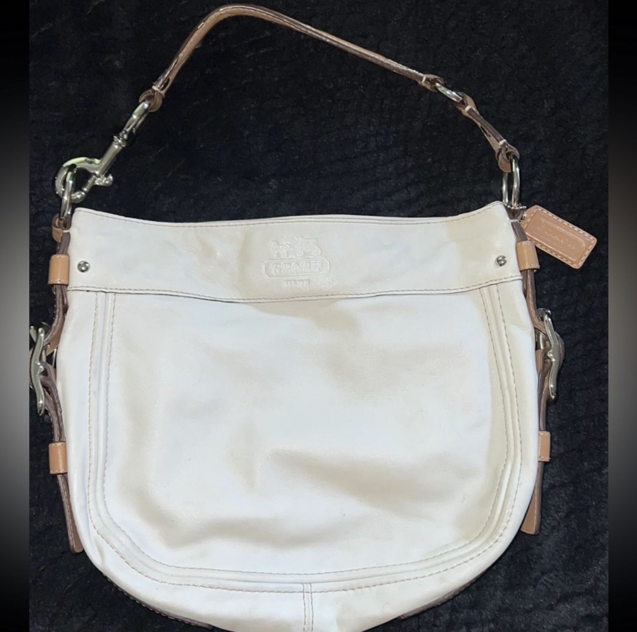 Vintage White Coach Purse