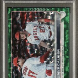 Shohei Ohtani Mike Trout 2022 Topps Update Series -Green Foil #US115 /499 PSA10