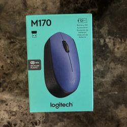 Logitech M170 Wireless Mouse Blue/Black Computer Accessory USB Connect New