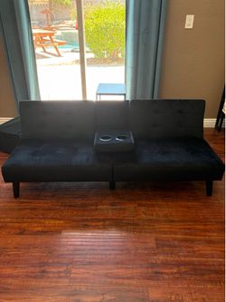 Sofa, futon, black