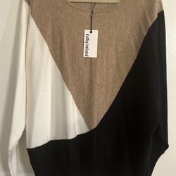 1?x. Kathy Ireland Color Block Sweater   New With Tags 
