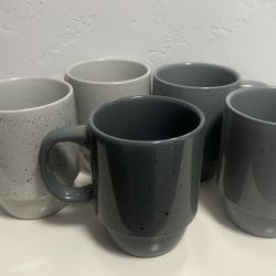 5 New Grey Coffee Cups
