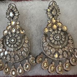 Vintage-Inspired Diamond & Gold Earrings - $15