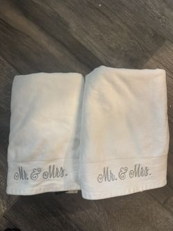 Mr and Mrs bath towels