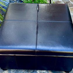Brown 34.5” Square Ottoman With Storage - Used 