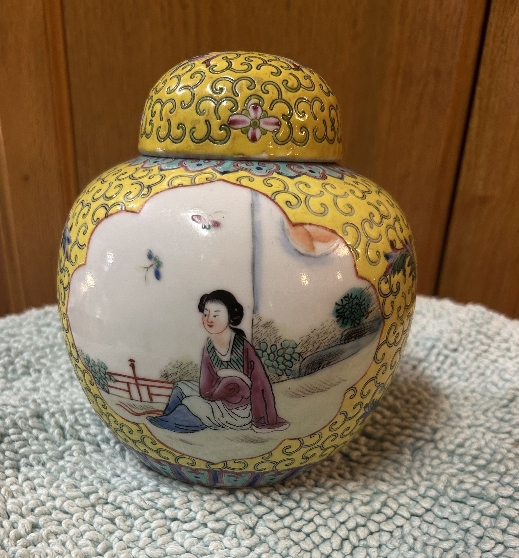 1950’s Chinese Ginger Jar with Lid & Cork 