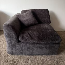 Boneless L-shape Cloud Couch with Ottoman