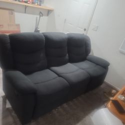 Blue 2 Side Recliner Couch