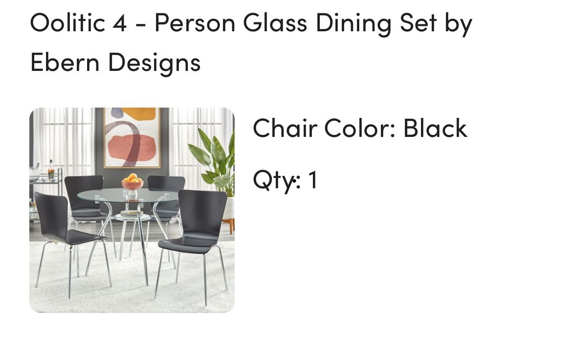 4 Person Glass Dining Set