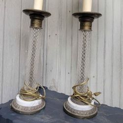 Crystal Marble Vintage Lamps Rare Find CHRISTMAS 