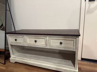 Farmhouse TV Console with 3 Drawers