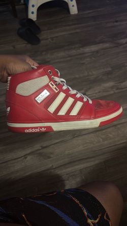 Adidas High-Top Sneakers Red and White