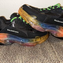 Balenciaga Men’s Triple S “Rainbow Bottom” Size 9