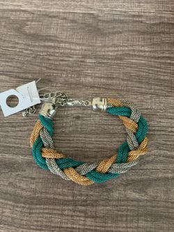 Silver,gold,blue bracelet