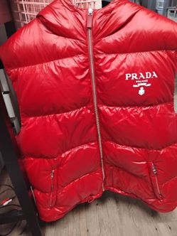 Red Prada hoodie vest