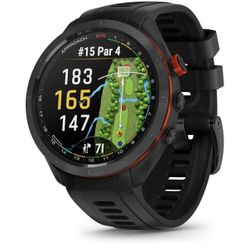Garmin Approach S70 (Black, 47mm) Golf GPS Watch | Premium Smartwatch Black Ceramic Bezel with Black Silicone Band 