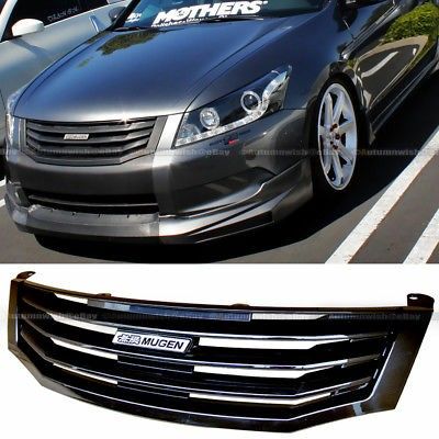 Fit 08 10 Honda Accord 4dr Sedan Black Horizontal Front Hood Grille Fit 08 10 Honda Accord 4dr Sedan Black Horizontal Front Hood Grille Grill
