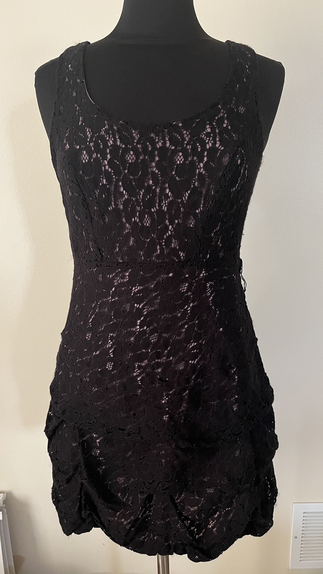HeartSoul Black and Pink Above the Knee Mini Dress