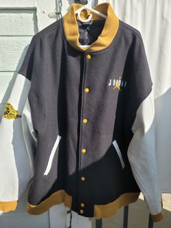 Jordan Varsity Letterman Leather Wool Jacket