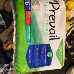 Prevail adult diapers, medium waist size 32 to 44