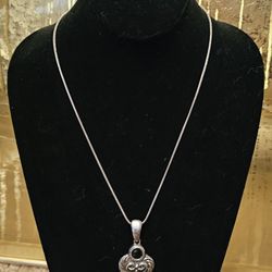 Silver Heart Necklace and Bracelet 