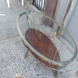 Glass Top Oval Coffee Table