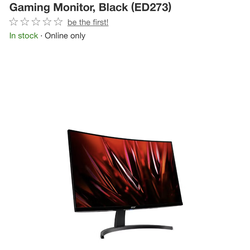 Acer curved monitor