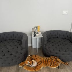 Grey Swivel Circle Living Room Couches