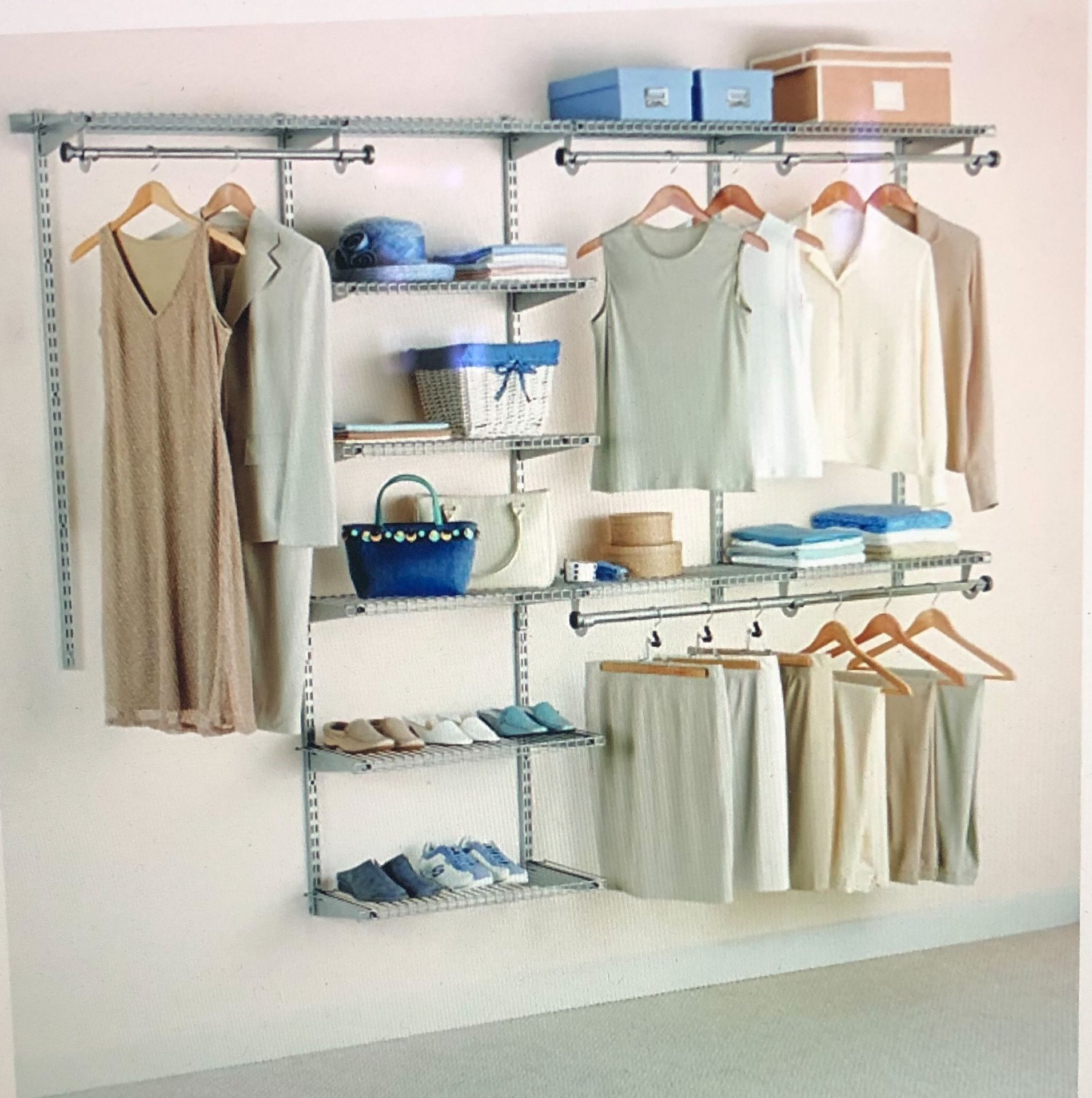 3 of the Rubbermade Configurations 4”-8” Closet Systems