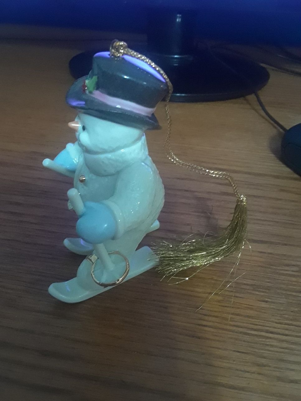LENOX SKIING SNOWMAN ORNAMENT
