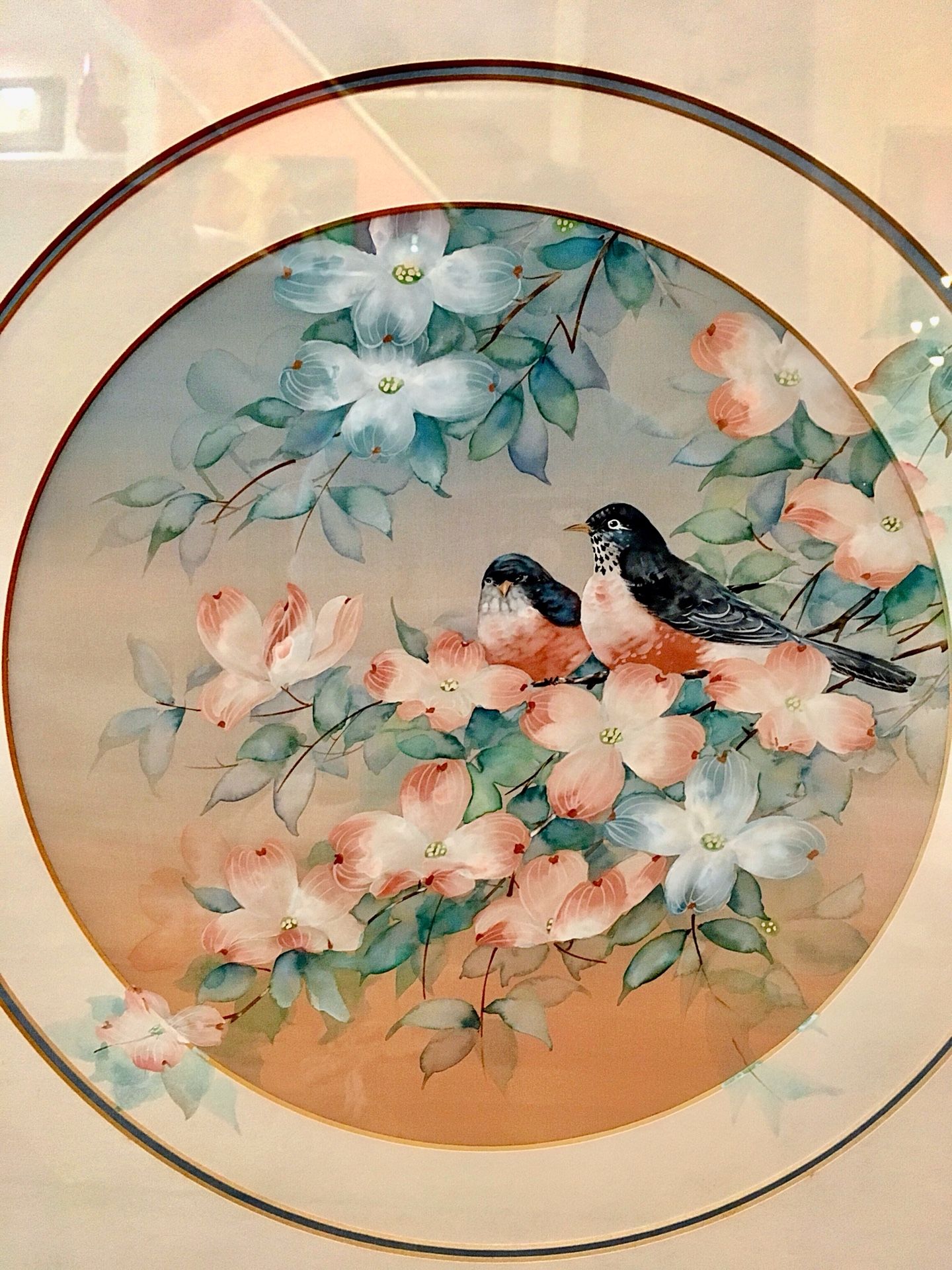 Original watercolor painting on silk, by Chinese artist John Cheng